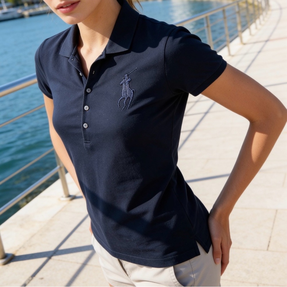 RL Big Pony Black Short Sleeve Top - Picture 3 of 11